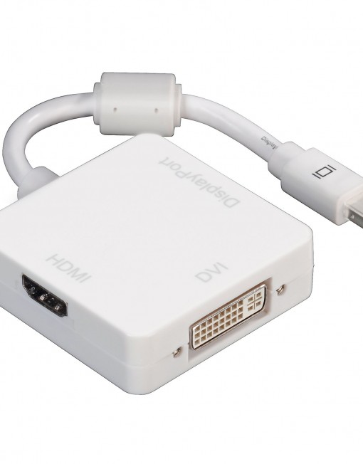 Адаптер Hama 3in1 Mini DisplayPort - DVI, Displayport - HDMI, Бял