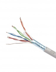 Кабел DeTech Network FTP CAT 5 E, Сив, С медно жило, 305m - 18404