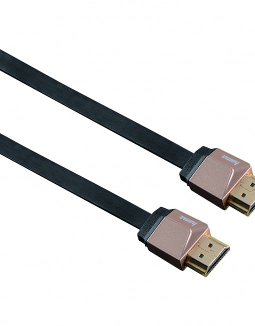 Кабел Hama High Speed HDMI Flexi-Slim, plug - plug, плосък, Ethernet, gold-plated, 3 м