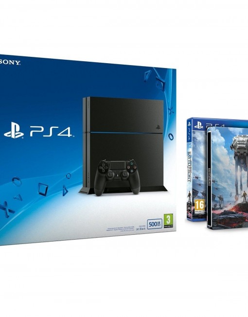 Конзола Sony PlayStation 4 500GB + Игра Star Wars: Battlefront + метална кутия