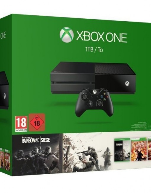 Конзола Xbox One 1TB + Rainbow 6 Siege & Vegas 1 & 2, черна