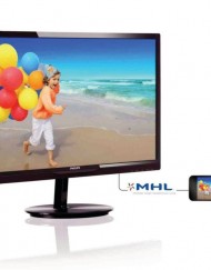 Монитор 23.8" (60.45 cm) Philips 244E5QHAD, AH-IPS панел, 5ms, 20 000 000:1, 250 cd/m2, 2x HDMI (MHL