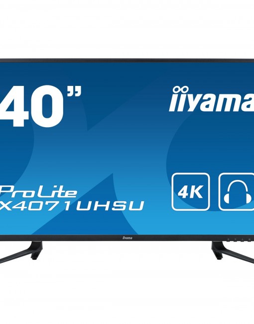 Монитор Iiyama LED 40" X4071UHSU-B1, 4k, MVA, Тонколони, 3ms, 2xHDMI, 1xHDMI/MHL, DisplayPort