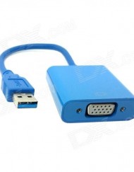 Преходник DT USB3.0 към VGA, Син - 18164