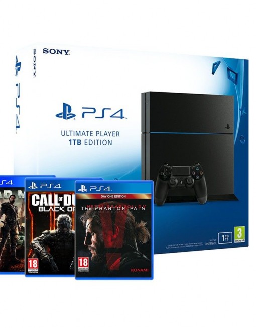 Промоционален пакет с конзола PlayStation 4 1TB Action Pack, черна