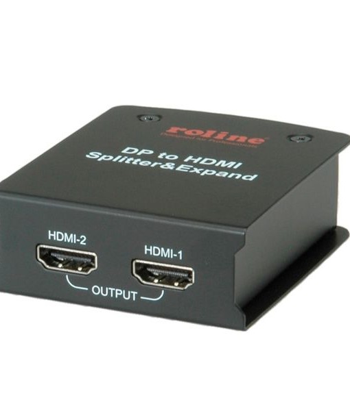 Сплитер ROLINE 14.01.3560, DisplayPort към HDMI, с функция видеостена, 2-портов