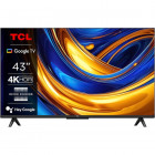 Телевизор TCL LED 43P655, 43" (108 см), Smart Google TV, 4K Ultra HD, Клас F (Модел 2024)