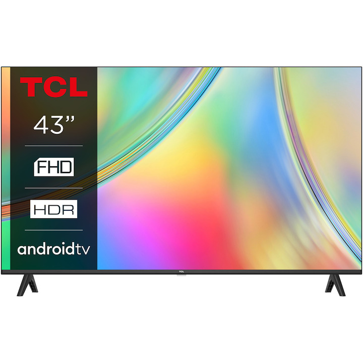 Телевизор TCL LED 43S5400A, 43" (108 см), Smart Android TV, Full HD, Клас F (Модел 2024)